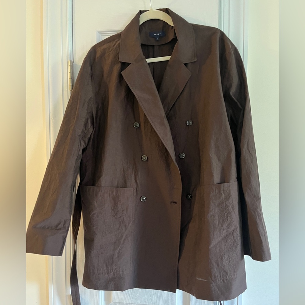 Soeur drew cotton blend jacket with belt - BNWT, spare button etc
